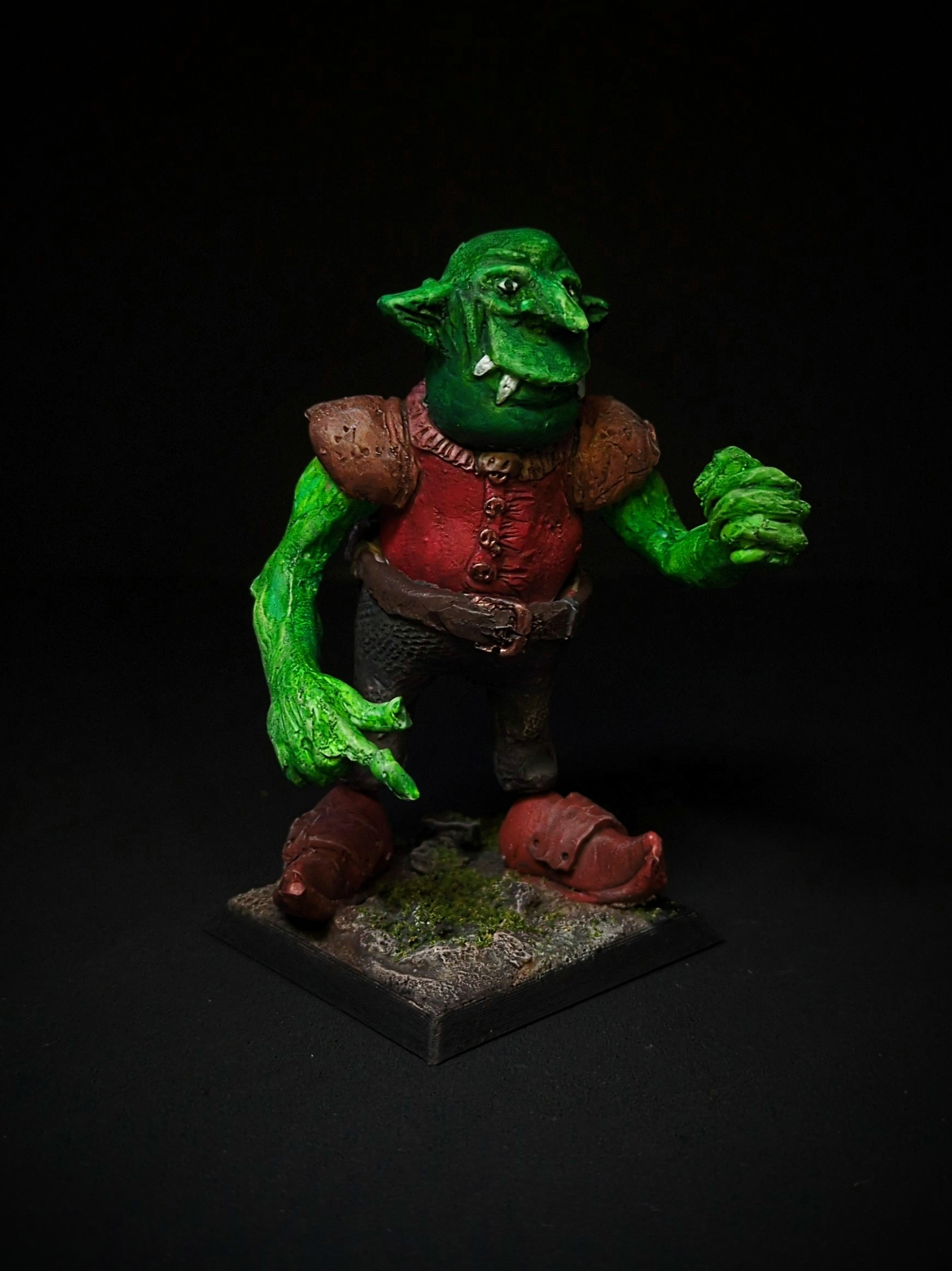 Side view of the finished painted goblin 